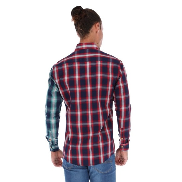 Bold Red and Blue Plaid Casual Button Down Shirt - Picture 2 of 9